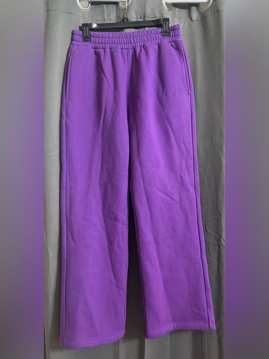 Comfrt Pants - Comfrt Purple Wide-Leg Joggers with Elastic Waist